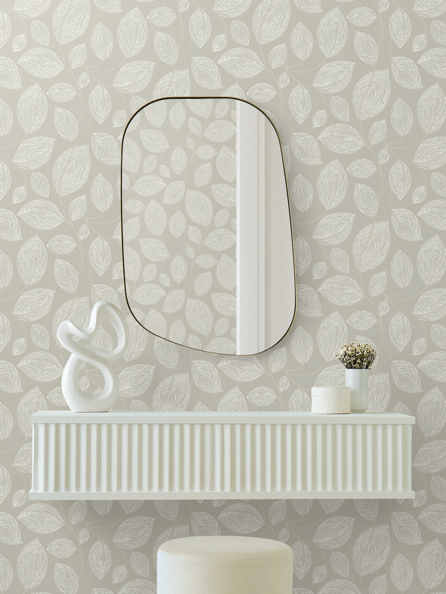 Contoured Leaves Wallpaper