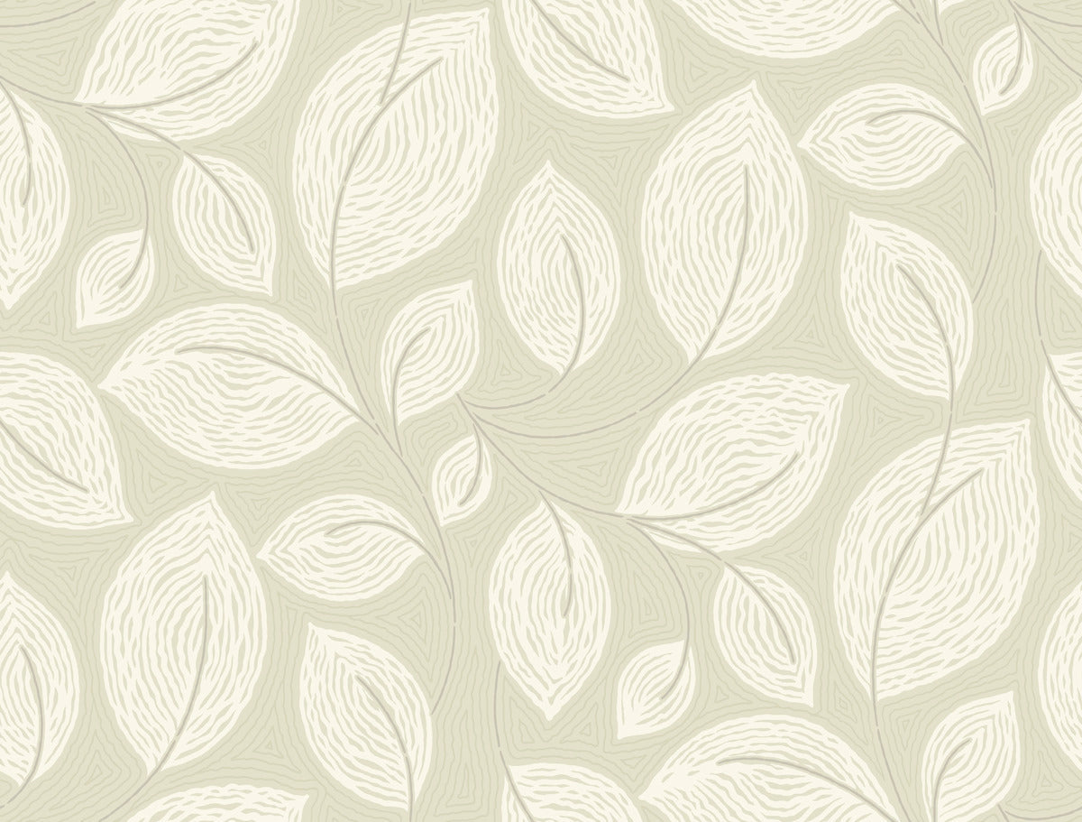 Contoured Leaves Wallpaper