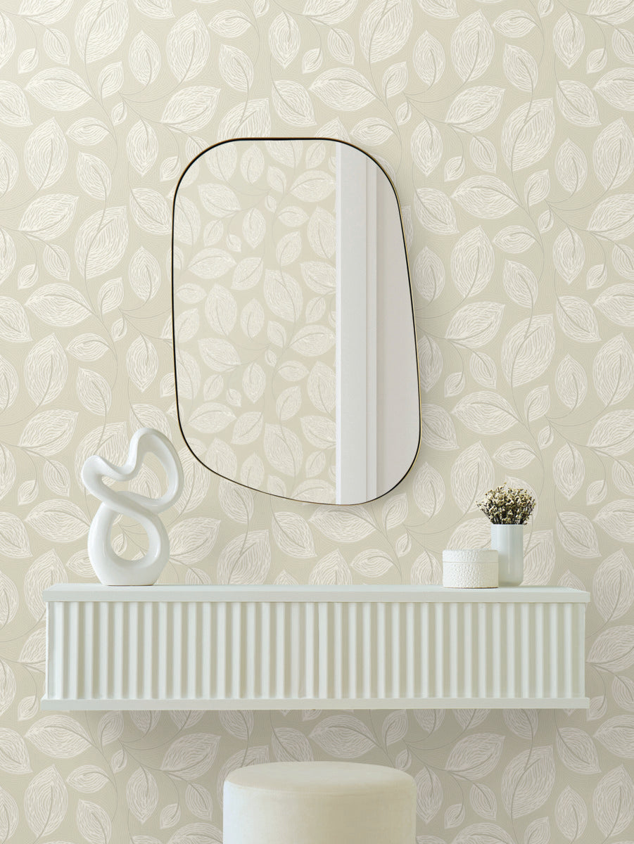Contoured Leaves Wallpaper