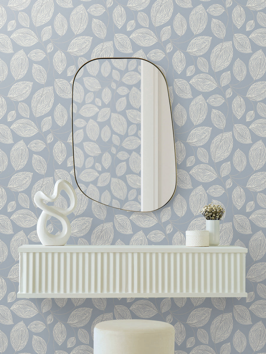Contoured Leaves Wallpaper