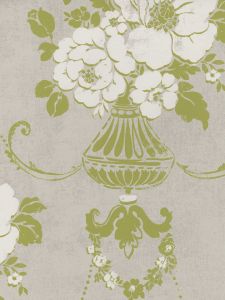 FF90604. Lg. Damask type pt.w/chartruse