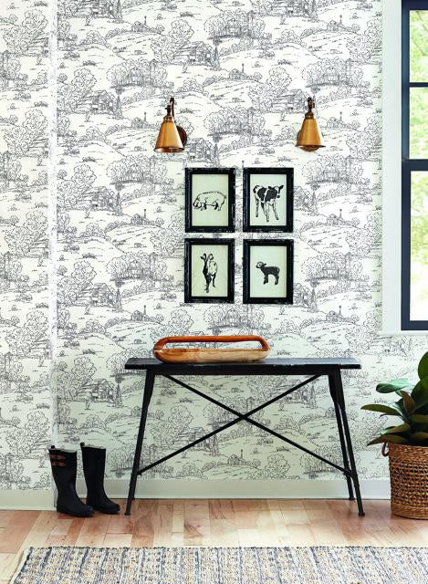 Pasture Toile Wallpaper