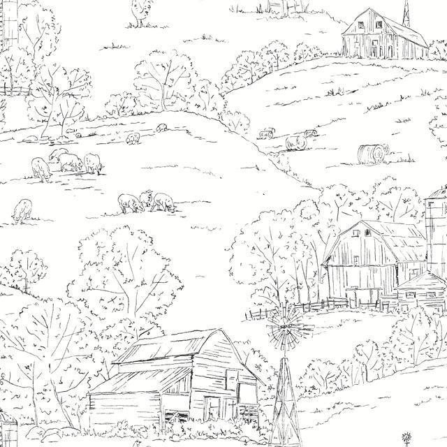 Pasture Toile Wallpaper