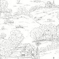 Pasture Toile Wallpaper