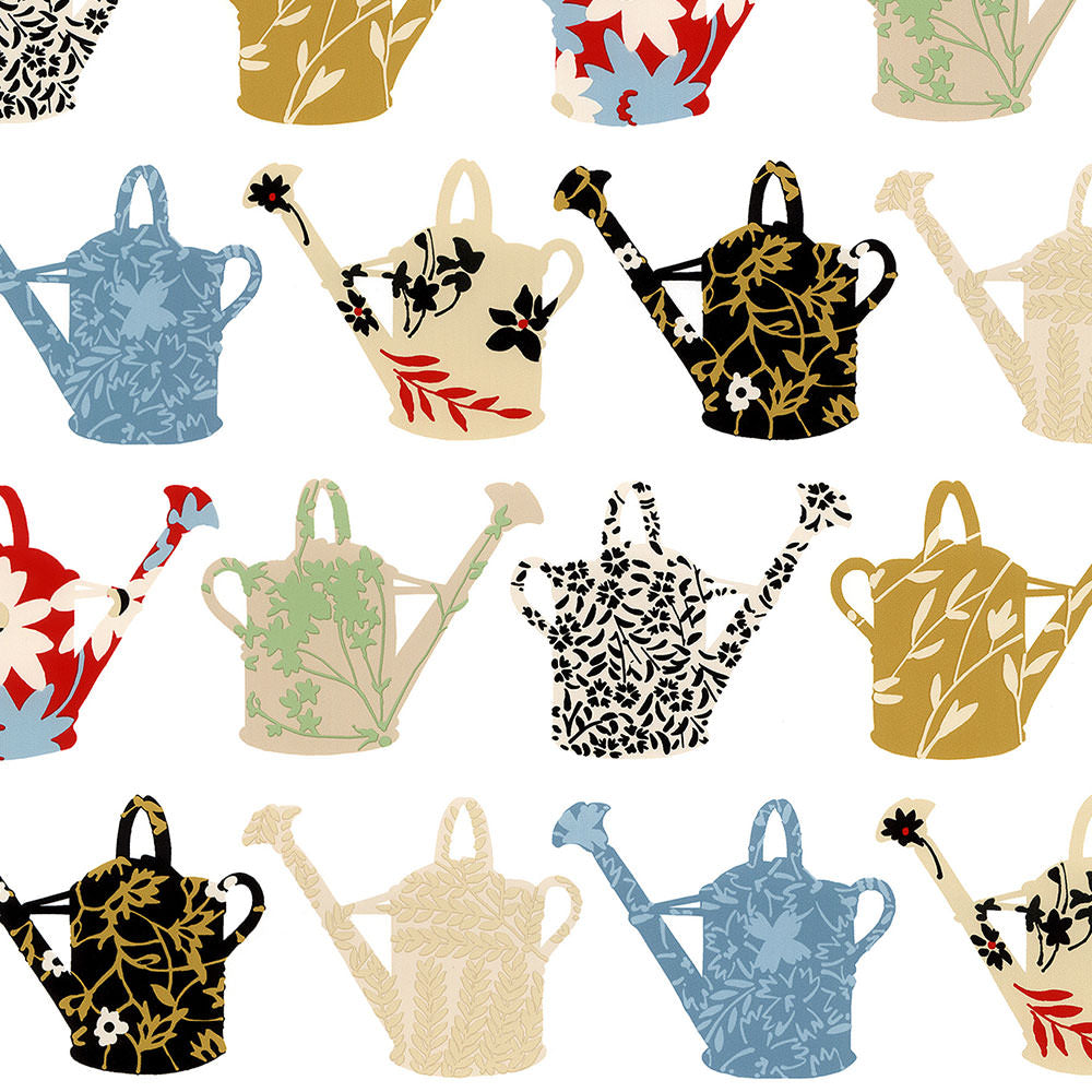 wallpaper, wallpapers, novelty, floral, pattern, watering cans, leaves