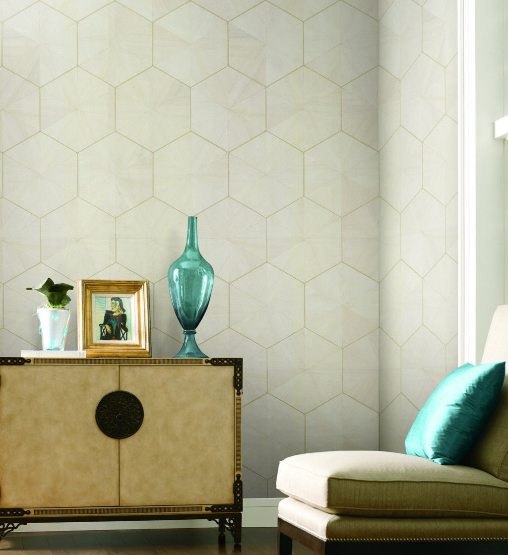 Hexagram Wood Veneer Wallpaper