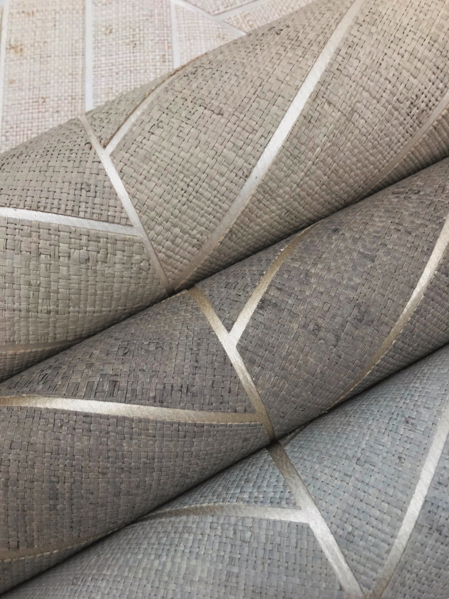 Hexagram Wood Veneer Wallpaper