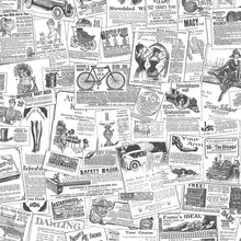 Load image into Gallery viewer, wallpaper, wallpapers, novelty, newspaper, words, pictures, drawings, people, bike, cars