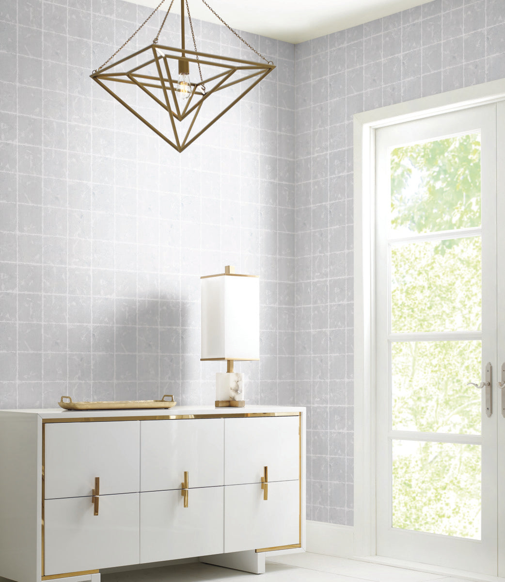 Metal Leaf Squares Wallpaper