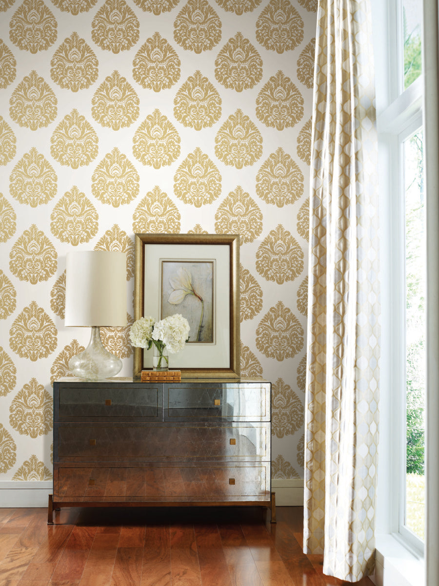 Teardrop Damask Wallpaper