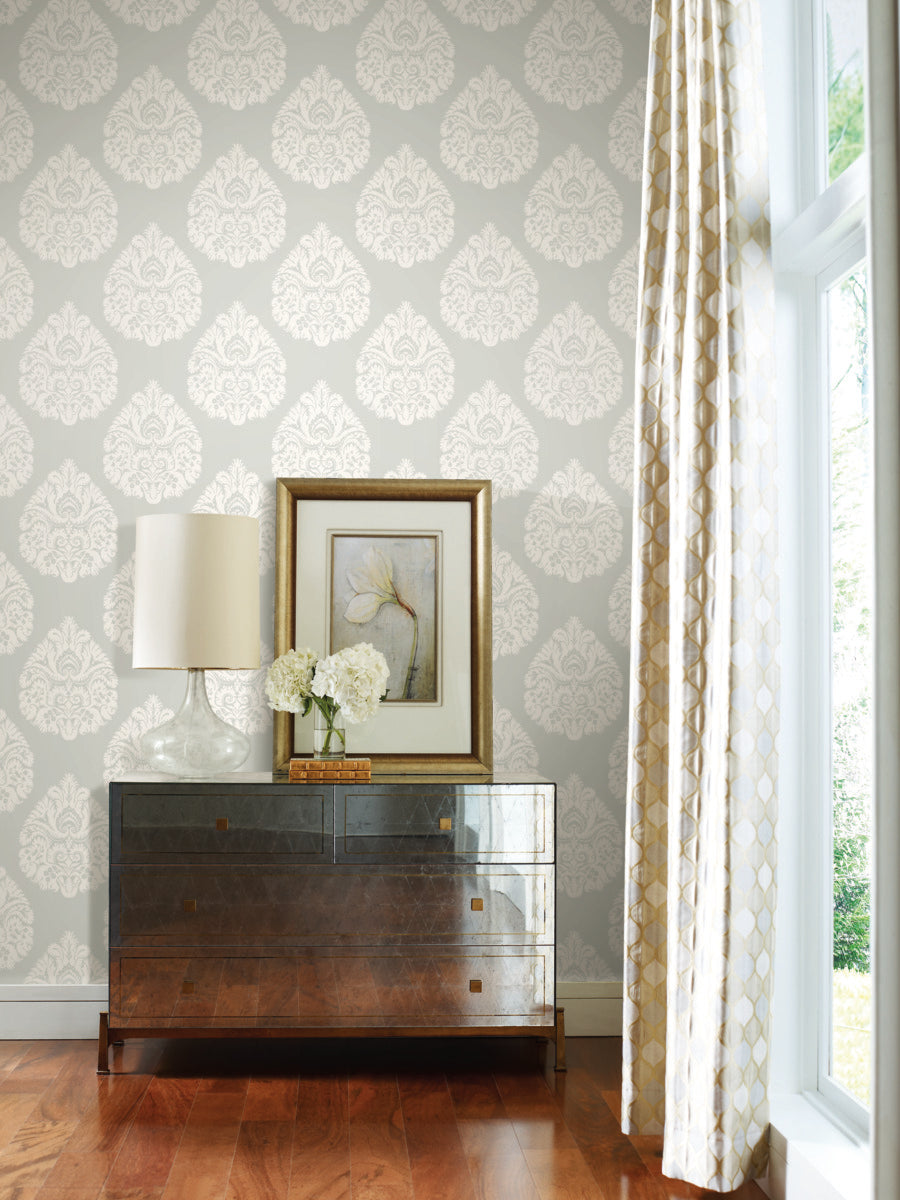 Teardrop Damask Wallpaper