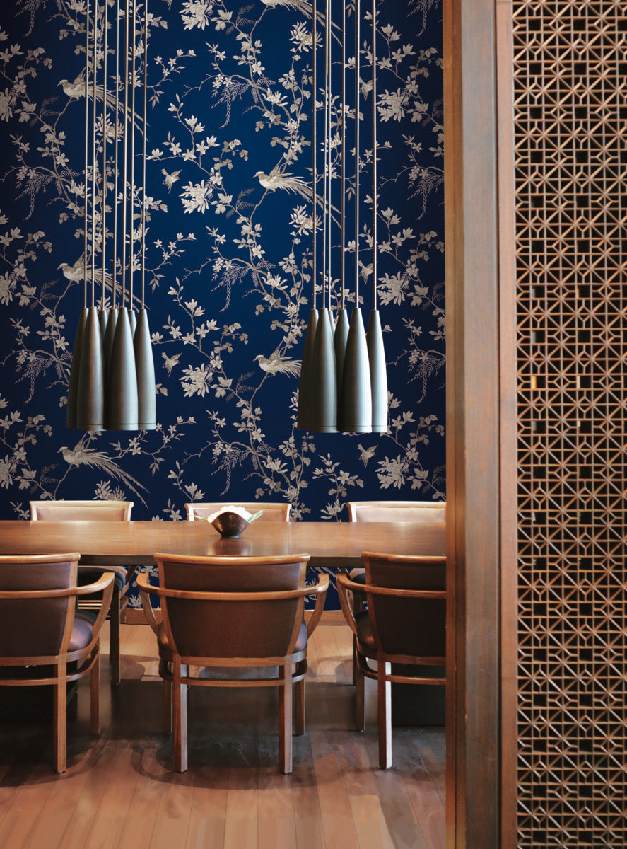 Bird And Blossom Chinoserie Wallpaper