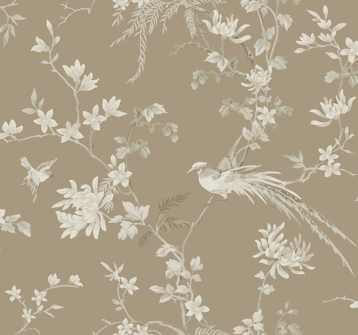 metallic, gold, silver, glint, scenic, chinoiserie, gold leaf, leopards, birds, acanthus, damask, leaf, leaves, classic, s...