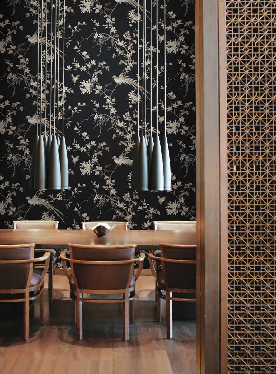 Bird And Blossom Chinoserie Wallpaper