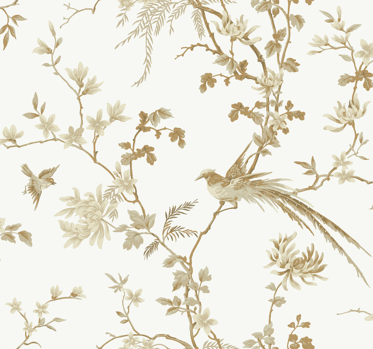 metallic, gold, silver, glint, scenic, chinoiserie, gold leaf, leopards, birds, acanthus, damask, leaf, leaves, classic, s...