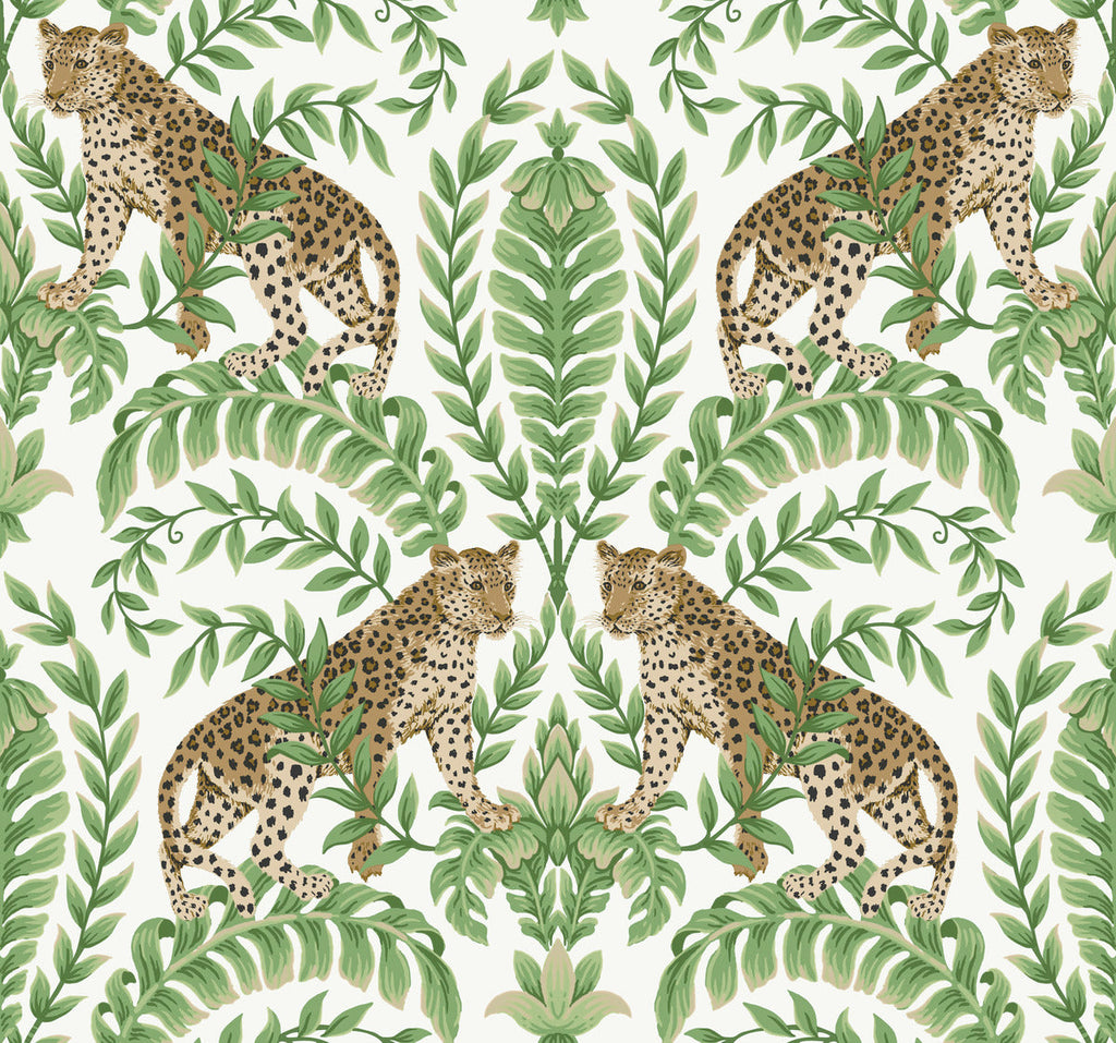 metallic, gold, silver, glint, scenic, chinoiserie, gold leaf, leopards, birds, acanthus, damask, leaf, leaves, classic, s...