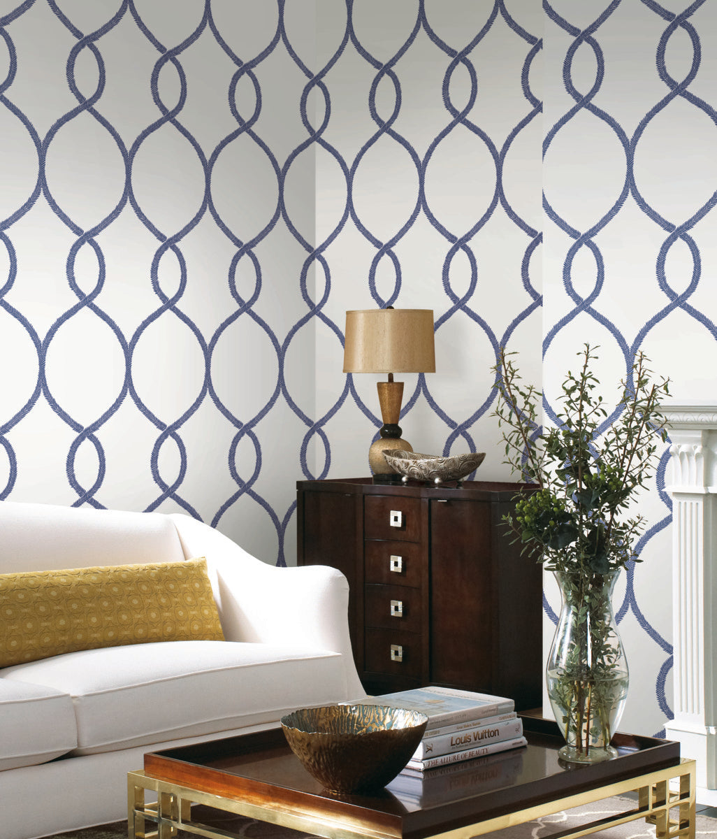 Laurel Leaf Ogee Wallpaper