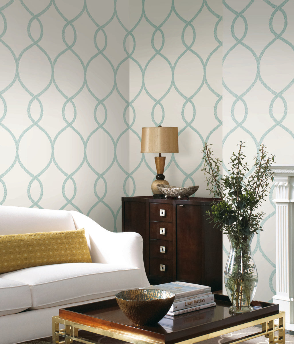 Laurel Leaf Ogee Wallpaper