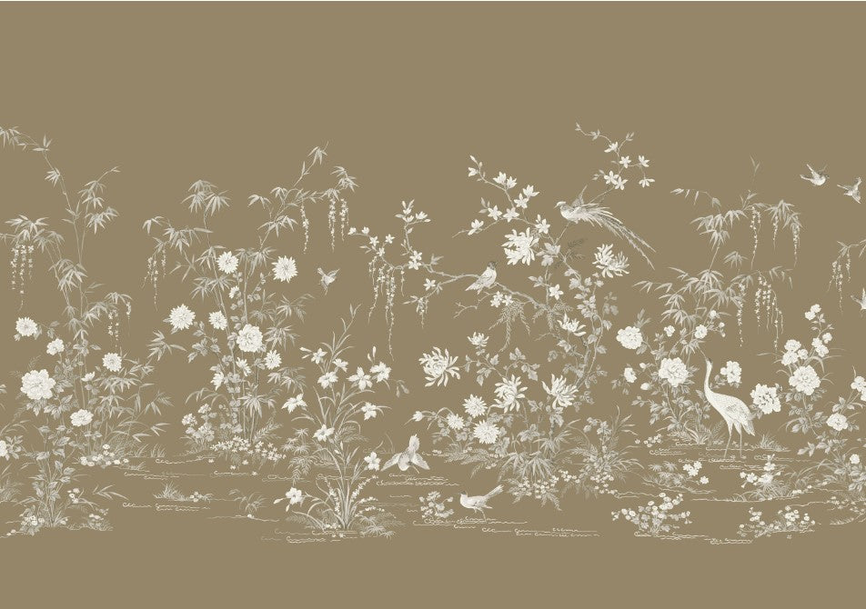 metallic, gold, silver, glint, scenic, chinoiserie, gold leaf, leopards, birds, acanthus, damask, leaf, leaves, classic, s...
