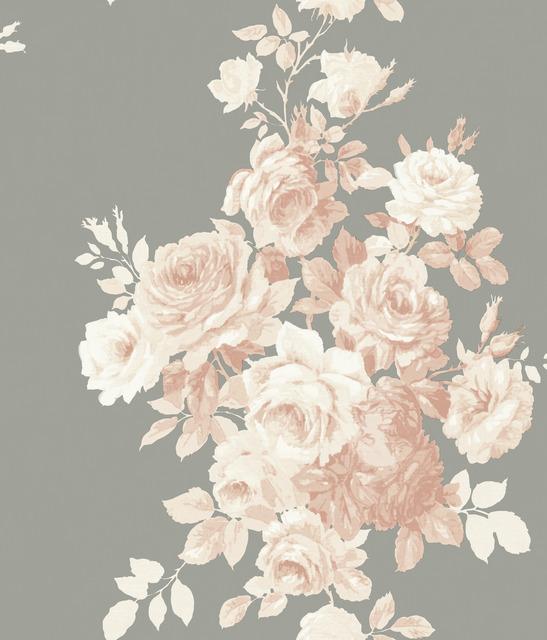 Magnolia Home Watercolor Roses Wallpaper - Coral