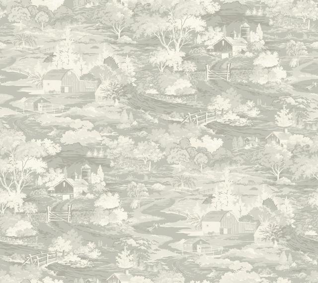 Magnolia Home Homestead Removable Wallpaper gray/off white