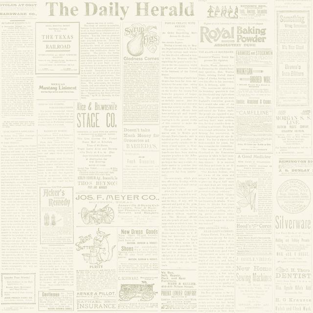removable wallpaper vintage buff cream grey newsprint newspapers