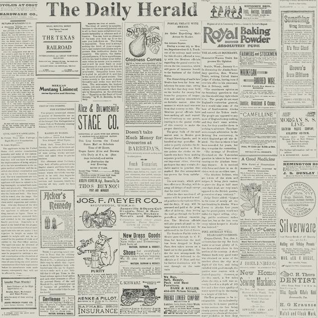 removable wallpaper vintage buff cream grey newsprint newspapers