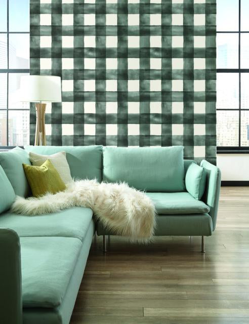 Magnolia Home Watercolor Check Removable Wallpaper