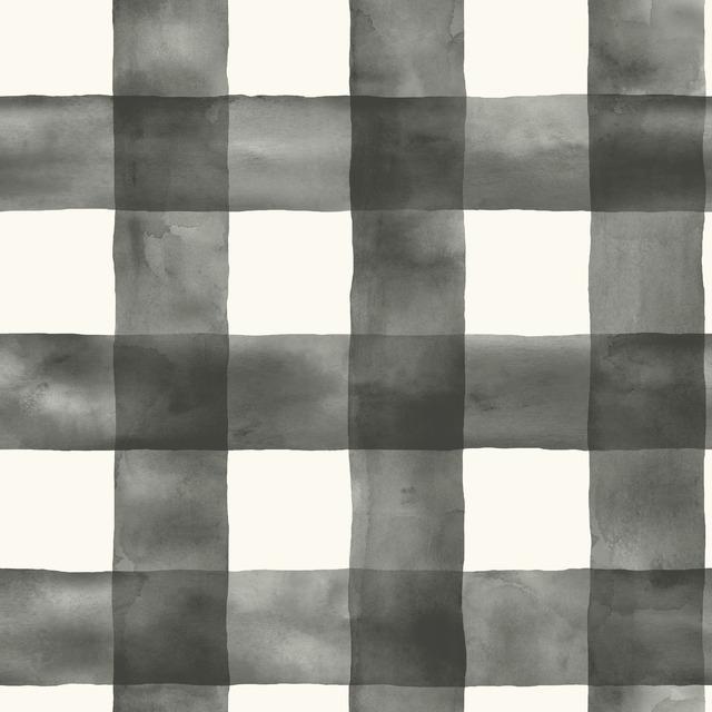 Magnolia Home Watercolor Check Removable Wallpaper black/white