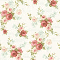 removable wallpaper coral grey buff bright days roses script words rosebuds