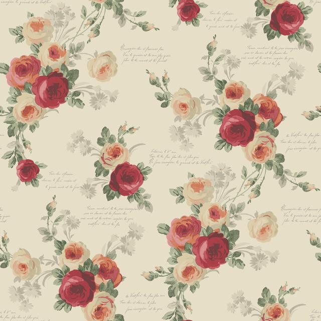 Magnolia Home Heirloom Rose Removable Wallpaper red/beige