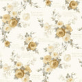 Magnolia Home Heirloom Rose Removable Wallpaper yellow/gray/white