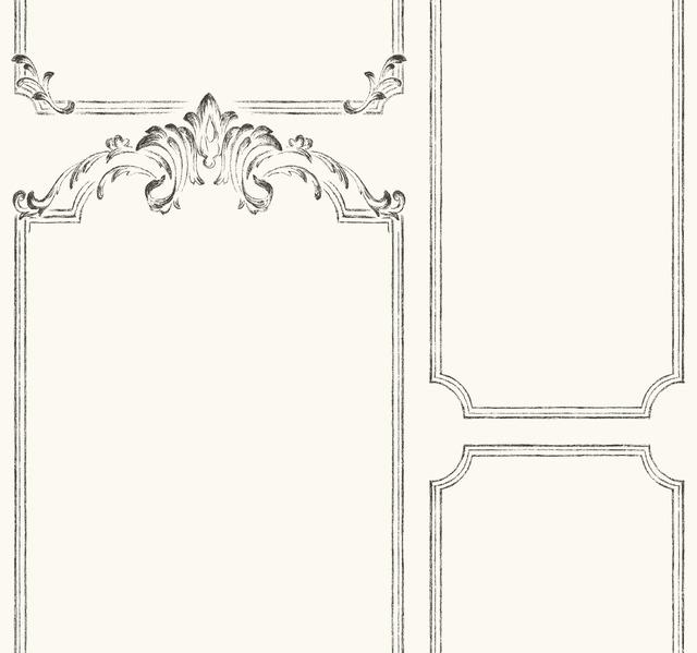 Magnolia Home French Panel Removable Wallpaper white/black