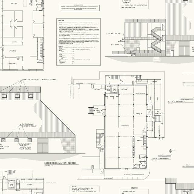 removable wallpaper grey federal blueprint floorplan Magnolia Market