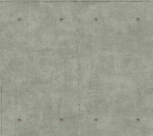 Magnolia Home Concrete Removable Wallpaper dark gray/copper metallic