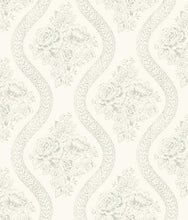 Load image into Gallery viewer, removable wallpaper cupola rainy days Sunday stroll mustard bright days navy taupe grey cream aqua seafoam tattersall lace...