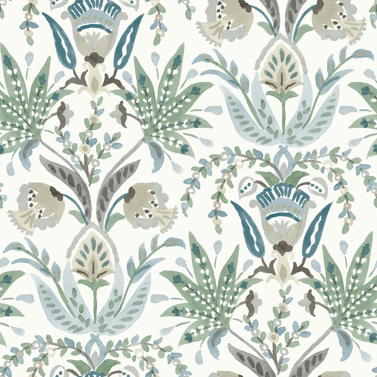 Seaside Jacobean Wallpaper