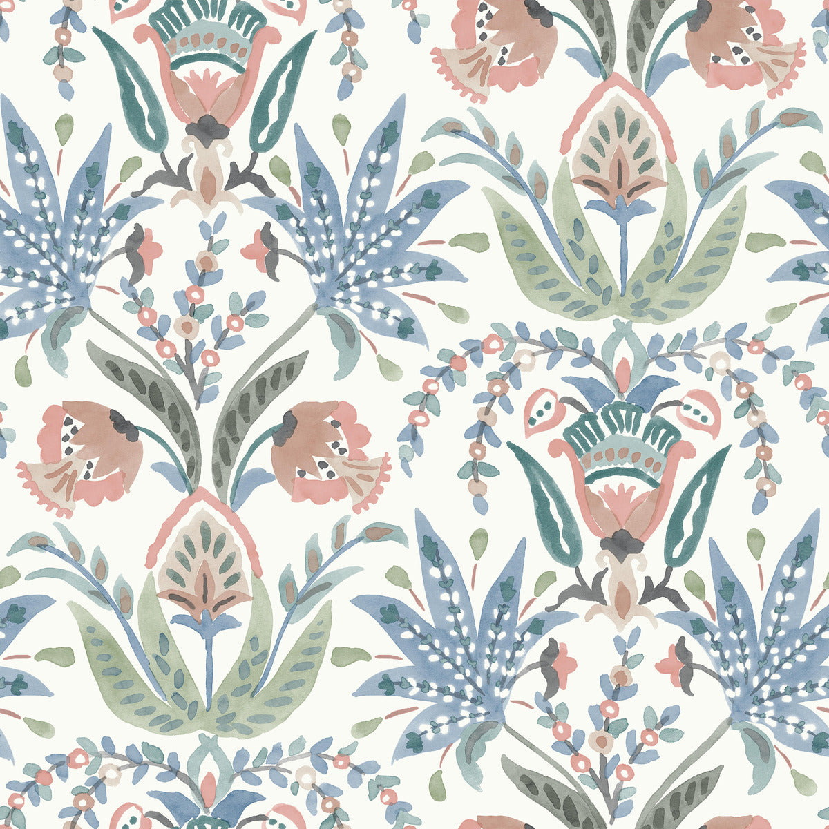 Seaside Jacobean Wallpaper