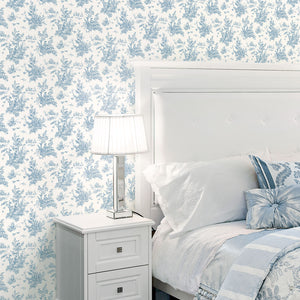 Toile Wallpaper in shades of Blue