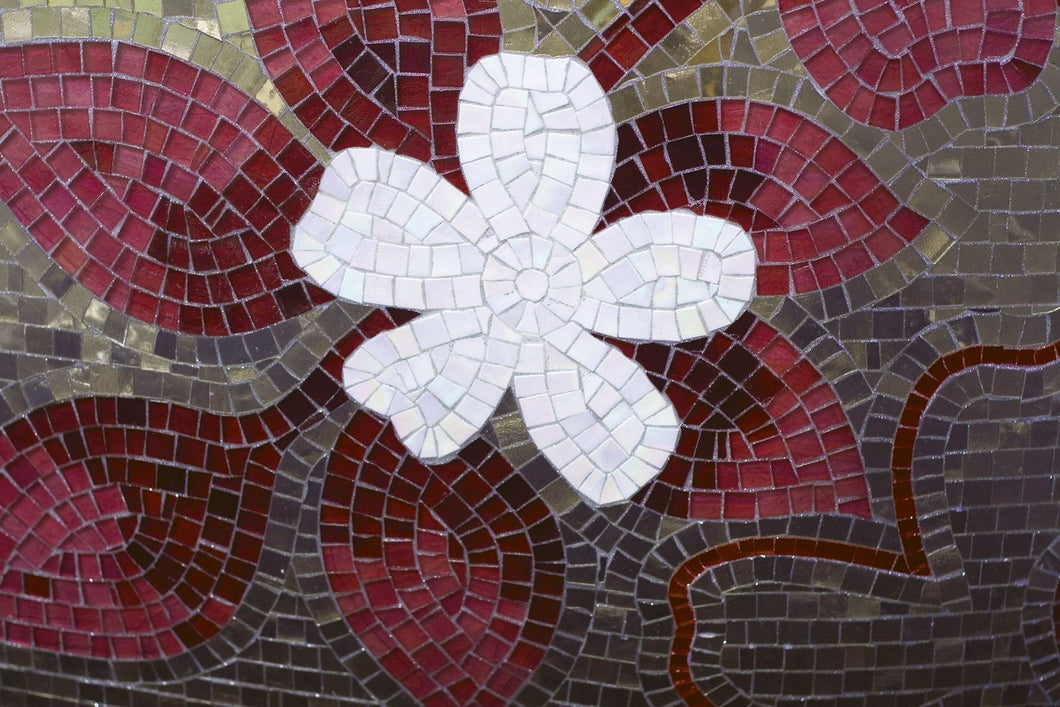 Red Mosaic Wall Mural