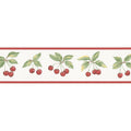 wallpaper, wallpapers, border, fruit, berries, leaves, stems, cherries, solid line at edge