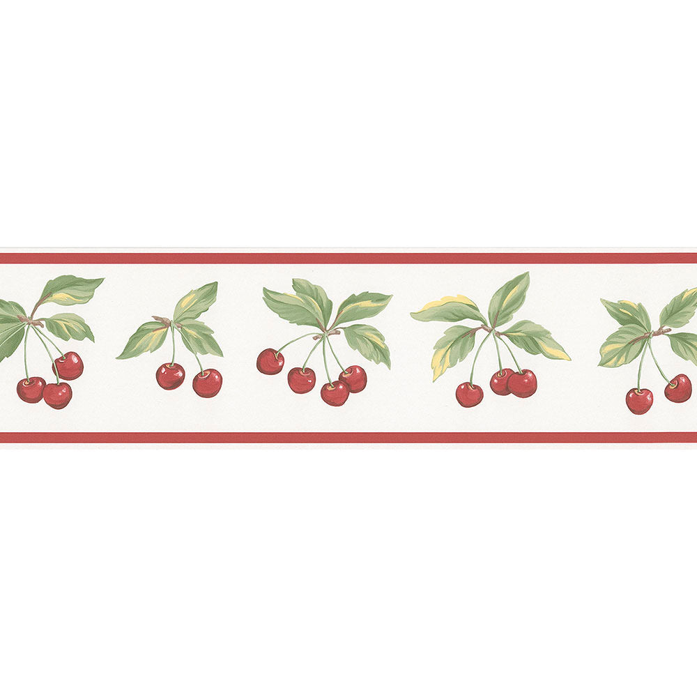 wallpaper, wallpapers, border, fruit, berries, leaves, stems, cherries, solid line at edge