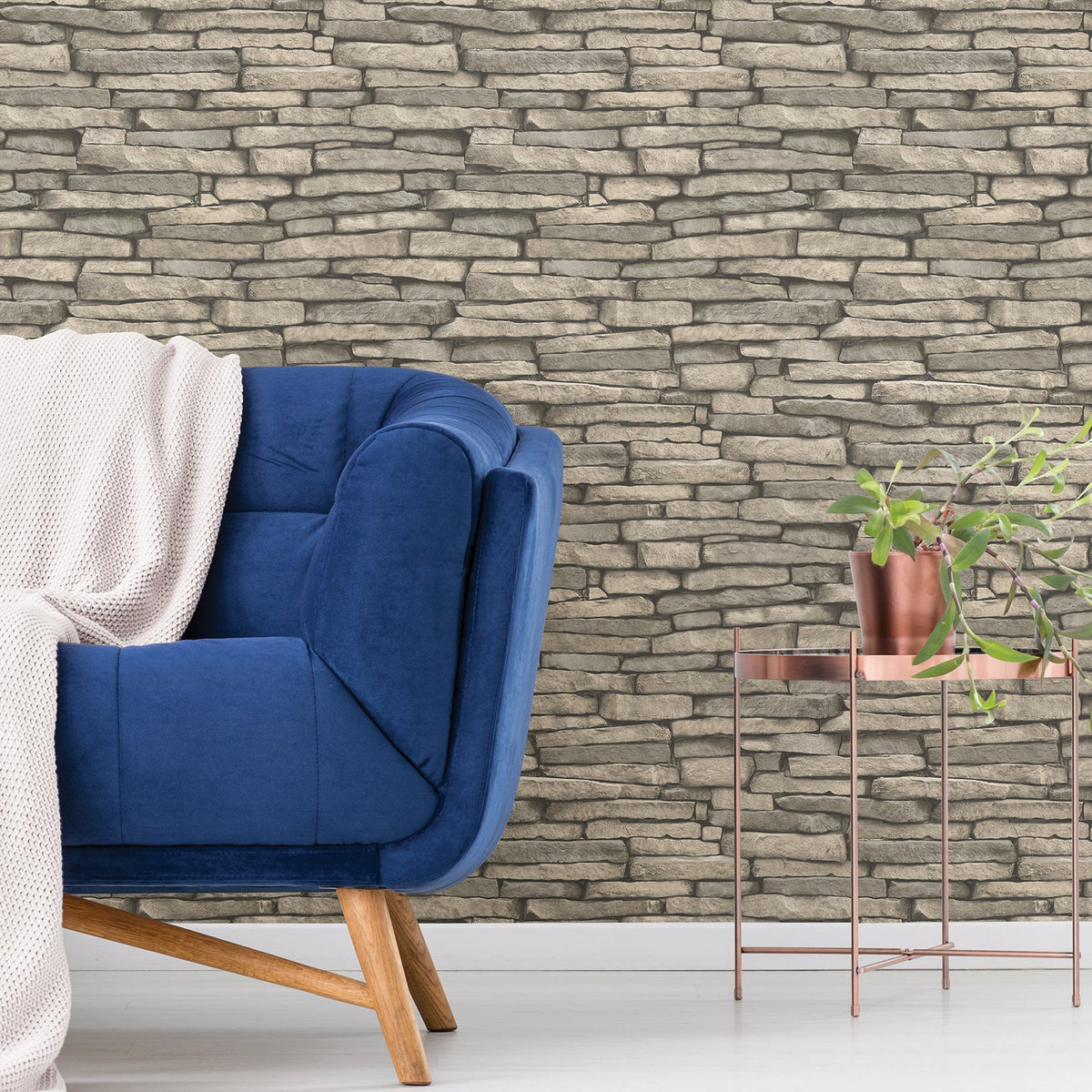 Hickory Creek Stone Peel & Stick Wallpaper