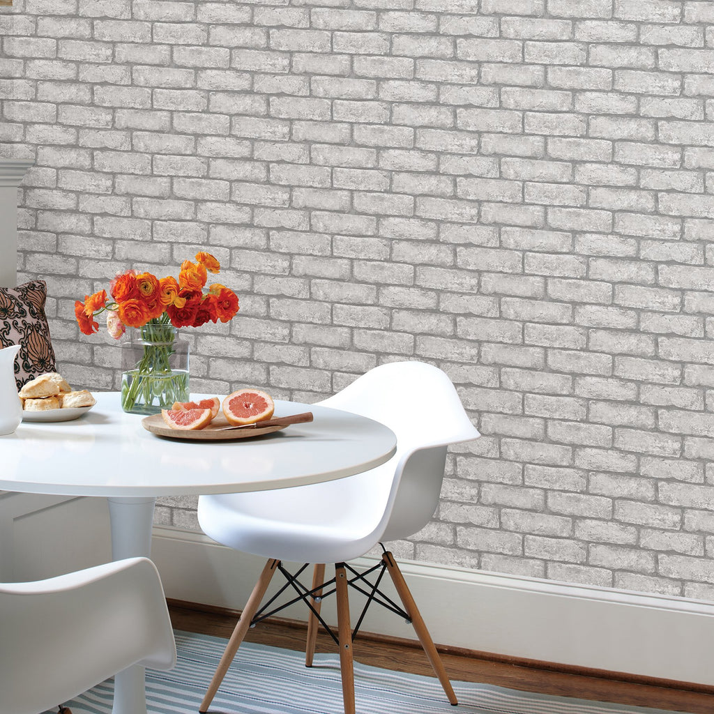 Cambridge Brick Grey Peel & Stick Wallpaper