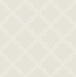 Taupe Quatrefoil Peel & Stick Wallpaper