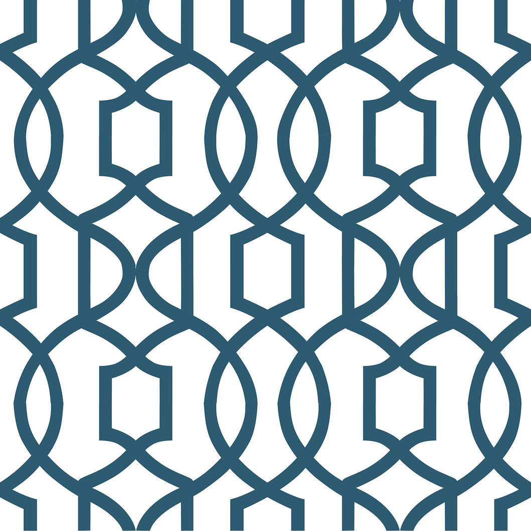 Navy Grand Trellis Peel & Stick Wallpaper