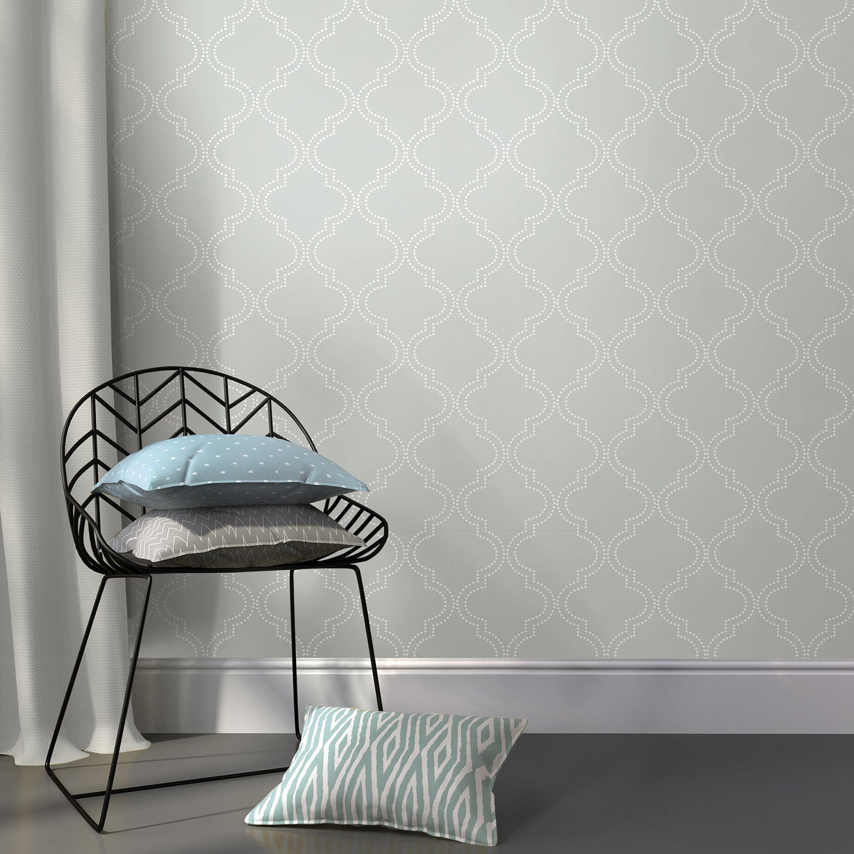Grey Quatrefoil Peel & Stick Wallpaper