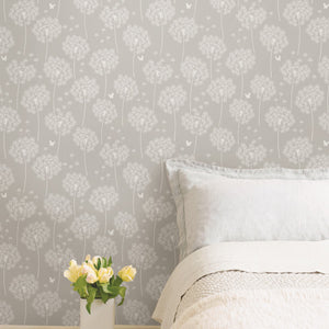 Dandelion Grey Peel & Stick Wallpaper