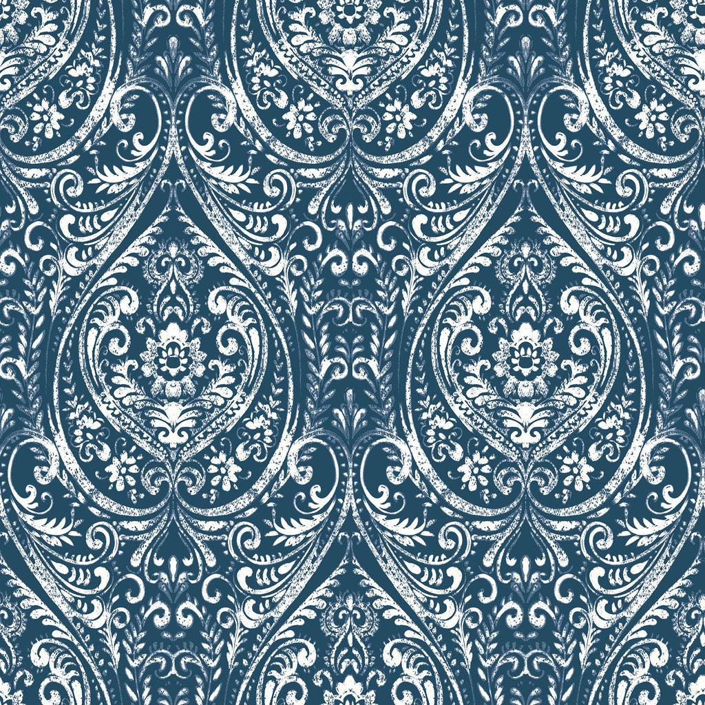 Bohemian Damask Indigo Peel & Stick Wallpaper
