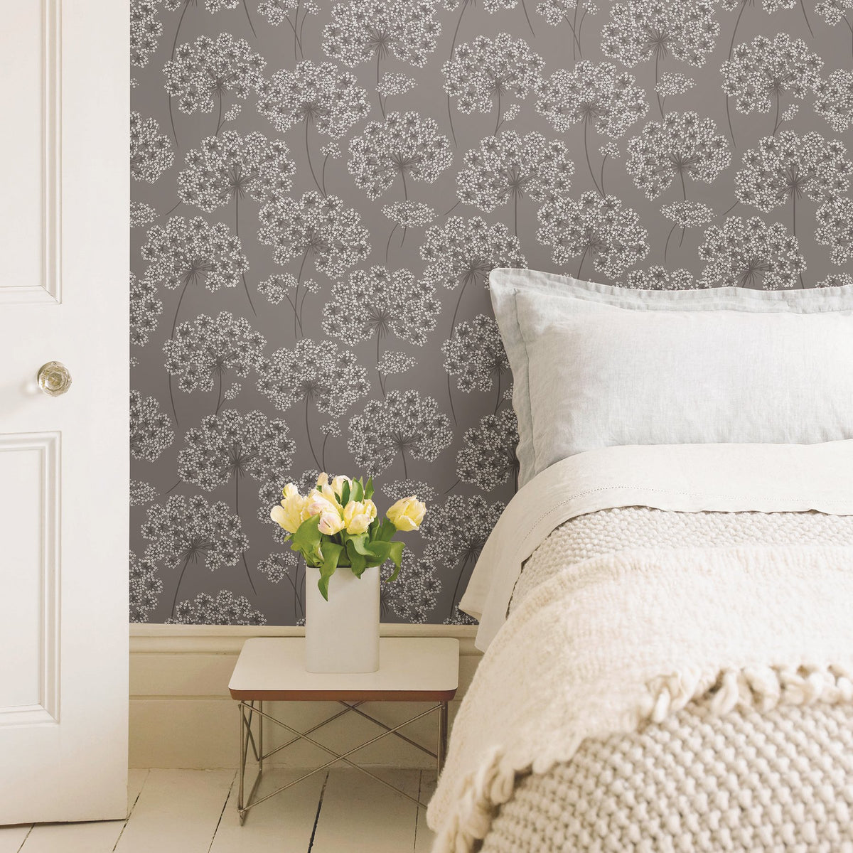 Angelica Grey Peel & Stick Wallpaper